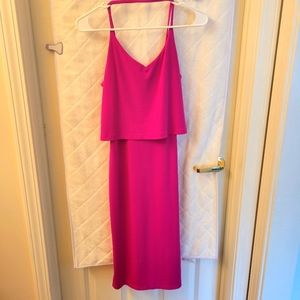 Hot pink midi dress